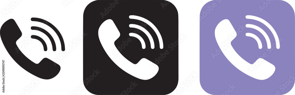 Obraz premium Minimalist Phone Icon Set - Multi-Color Flat Vector Design