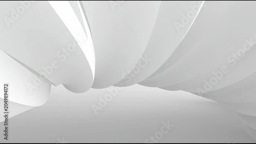 Exploring white curved architecture design in a modern indoor space
