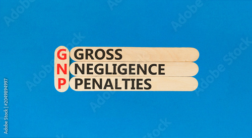 Foto GNP gross negligence penalties symbol