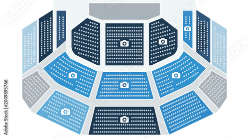 Theater seating chart with rows.