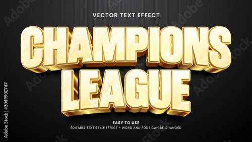 Canvastavla champions league editable text effect 3d vector
