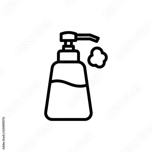 Liquid soap dispenser pump bottle outline icon design.