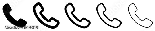 Cuadro en lienzo Set of telephone handset icons, symbols for communication, calling, and contact information