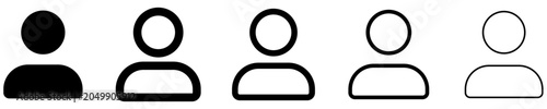 Set of user icons, symbols for profile, account, and personal information. Vector illustration.