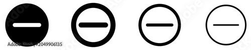 Foto Set of circular minus icons, symbols for removal, decrease, and negative action