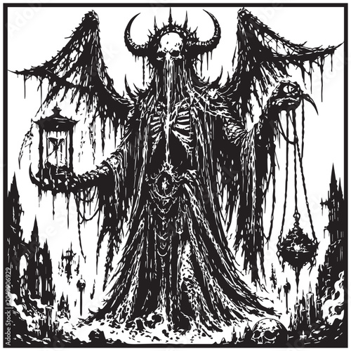 Fotografi The dark herald of ruin with black and white