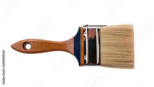 Принти на полотні Wooden handled paint brush with metal ferrule and natural bristles, isolated on