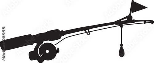 Fishing rod with reel and lure illustration