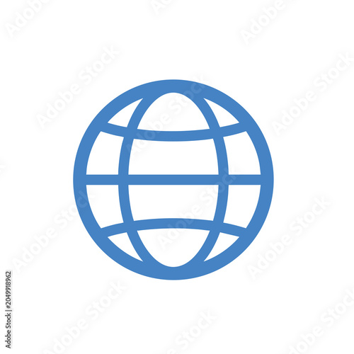 Simple Blue Globe Icon Symbolizing Global Connectivity.