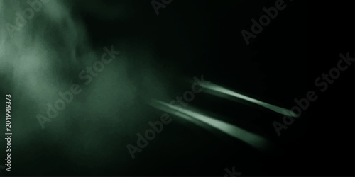 Принти на полотні Mysterious green smoke wisps and streaks across a dark, undefined background, hinting at an unknown substance or a hidden scientific process