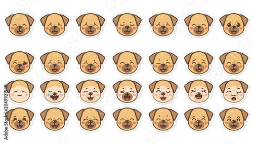 Quadro su tela Collection of various dog faces.