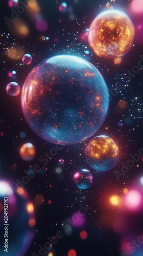 Image of a large group of colorful bubbles.