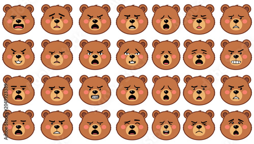 Φωτογραφία Collection of various bear faces.