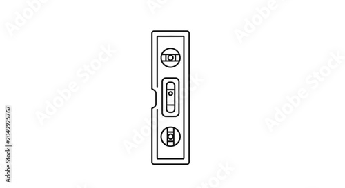 Obraz na płótnie A simple line art illustration of a spirit level tool.