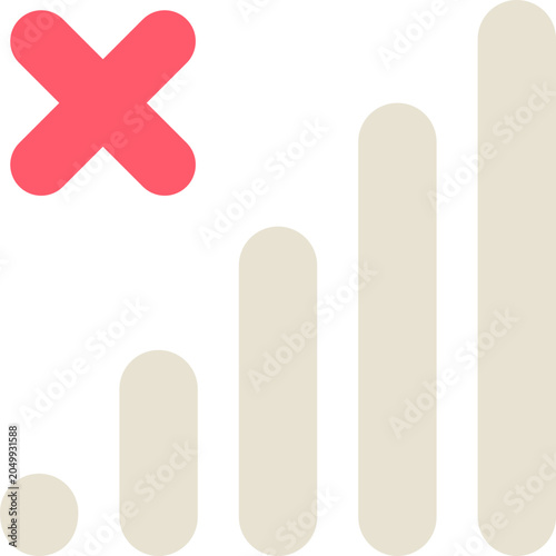 Bild auf Leinwand Signal bars showing a red cross indicating no network or internet connection