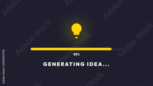 Animated Progress Bar Shows Idea Generation Process.