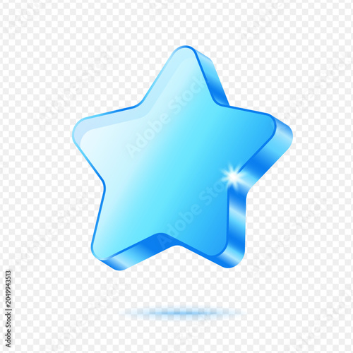 Obraz na plátně Stars Rating Favorite, 3D Blue Glossy Achievement Icon