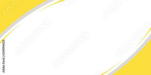 Cuadro en lienzo Modern Abstract Yellow and White Curved Background with Professional Gray Accent