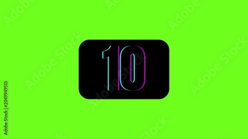 Countdown 0 to 50 Animation, Timer Icon, Count the Number, Counts Digits, Amazing Countdown Time, Green Screen Background, Modern Countdown Video, Simple Art Work	