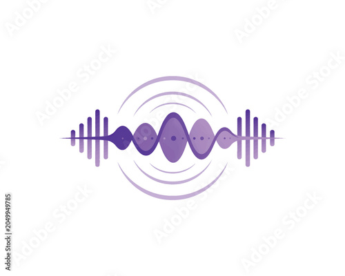 Abstract music sound wave background with barcode business graph concept vector illustration design