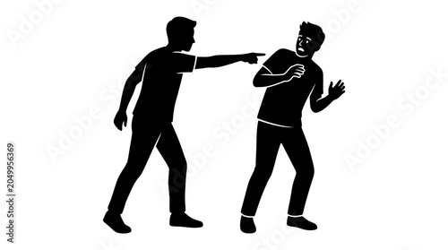 Tableau sur toile Two men in a confrontational stance.