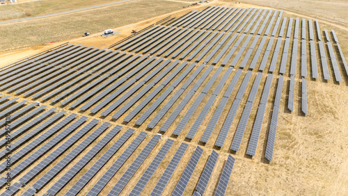 Fotografie Solar panel farm generating clean energy in Andalucia, Spain