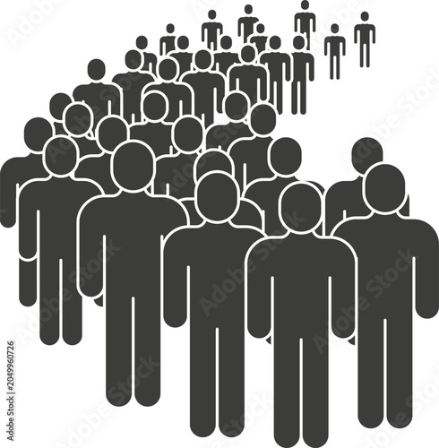Bild auf Leinwand People forming a large crowd, representing population, community, and social mov