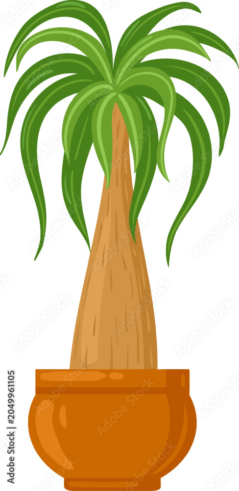 Obraz premium Potted palm plant illustration adding a touch of nature indoors with green leaves