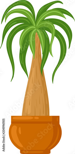 Potted palm plant illustration adding a touch of nature indoors with green leaves