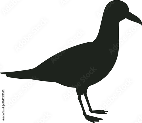 Bilde på lerret Standing seabird silhouette icon representing coastal nature and beach fauna