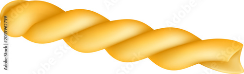 Tableau sur toile Fusilli pasta noodle isolated on a white background, ready for cooking a meal