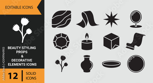 Fotografía Beauty styling props decorative elements elegant aesthetic lifestyle icons solid