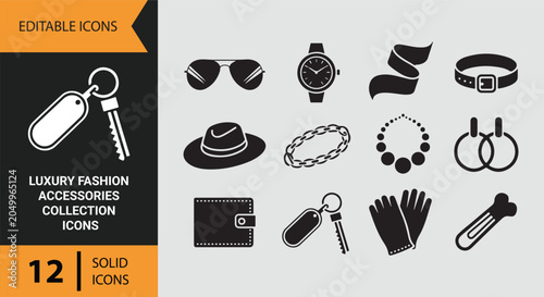 Bild auf Leinwand Luxury fashion accessories collection premium style icons solid set modern fashi