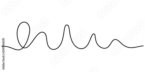 Foto Black line with wavy curves on white background wavy line simple abstract shape