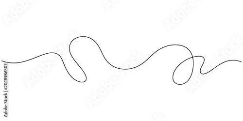 Photos Black line with wavy curves on white background wavy line simple minimalist