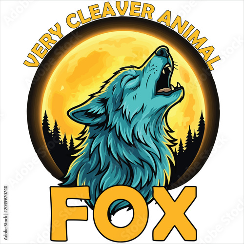 Very Clever Fox Illustration – Smart and Cunning Animal Wildlife Vector Design