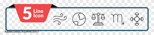 Fotografía outline zodiac icons set - air, earth, scorpio, understanding