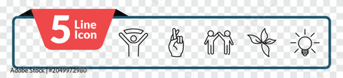Foto outline zodiac icons set - encouragement, good luck, beauty, ingenuity