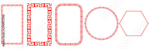 Принти на полотні Traditional Greek ornamental patterns with repeating geometric borders