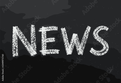News Written in Chalk on Blackboard Classroom Background