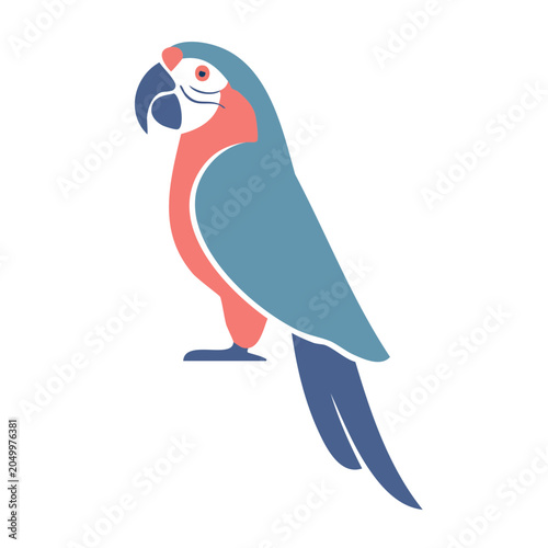 Flat design macaw parrot icon