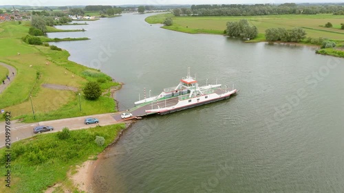 Cars boarding a ferry (Wijk bij Duurstede NL)