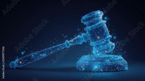 Virtual Gavel Representing Cyber Law