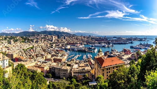 Genoa Port Cityscape.