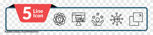 Foto outline marketing icons set - potential, online store, viral, pop up