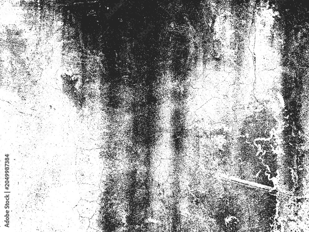 Obraz premium Distressed grunge texture background, black and white weathered wall surface, grainy concrete overlay with cracks and stains for vintage design