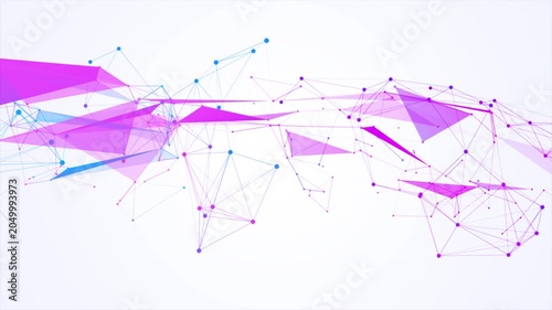 Glowing Digital Network Structure with Abstract Polygon Mesh Nodes and Lines on White Background Artificial Intelligence Technology Concept Loop Ultra HD 4k