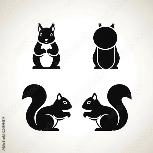 Black silhouette illustrations of cats in various poses.