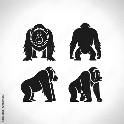 Black silhouette illustrations of people exercising.
