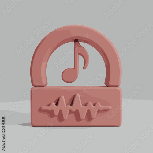Pink Padlock Shaped Like Music Note and Waveform